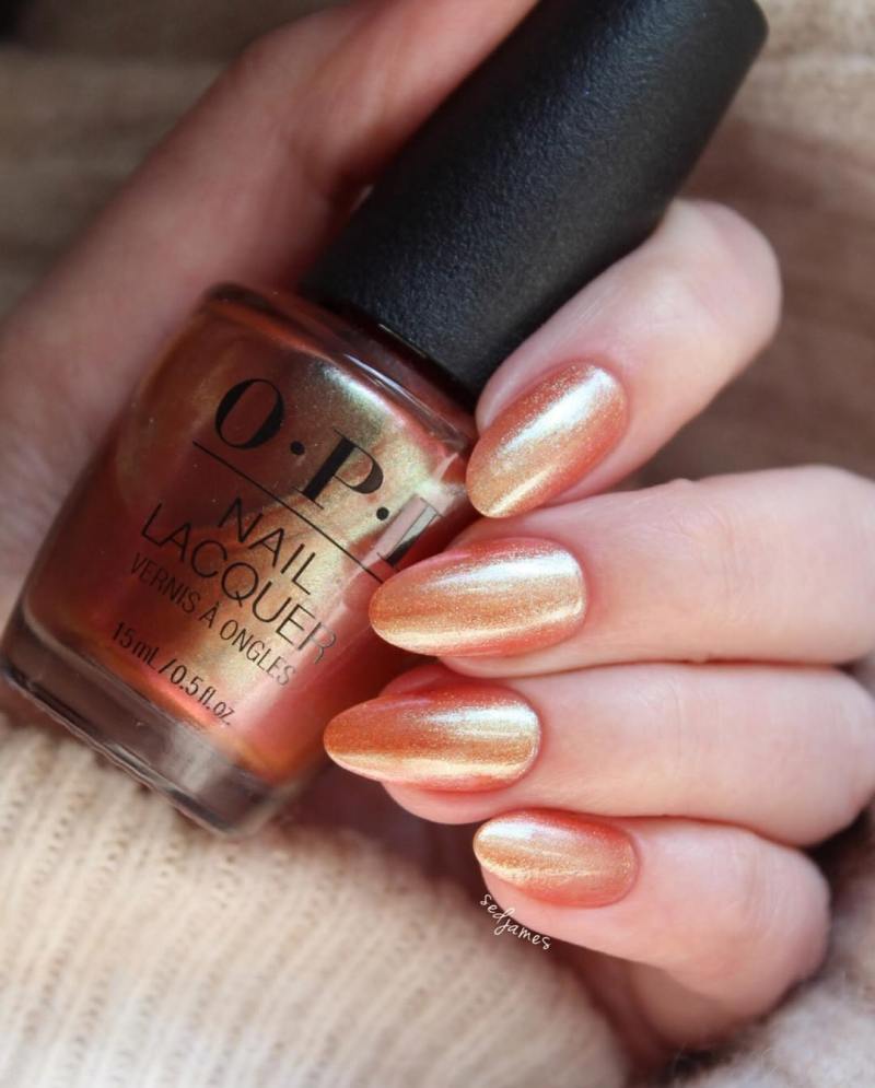 OPI Virgoals fall shimmering orange nail color