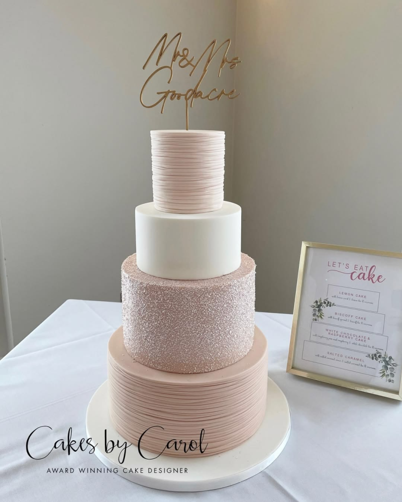 Pink and peach colored tiered round wedding cake Pink and peach colored tiered round wedding cake