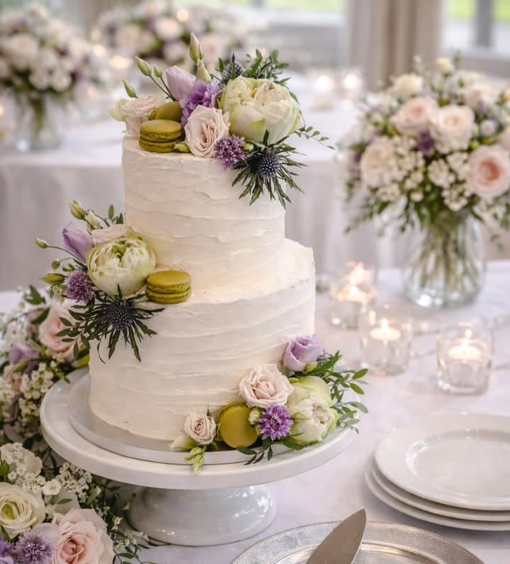 Wedding cakes topped with berries Wedding cakes topped with berries