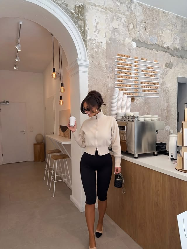 Cardigan with tights date outfit cozy casual.