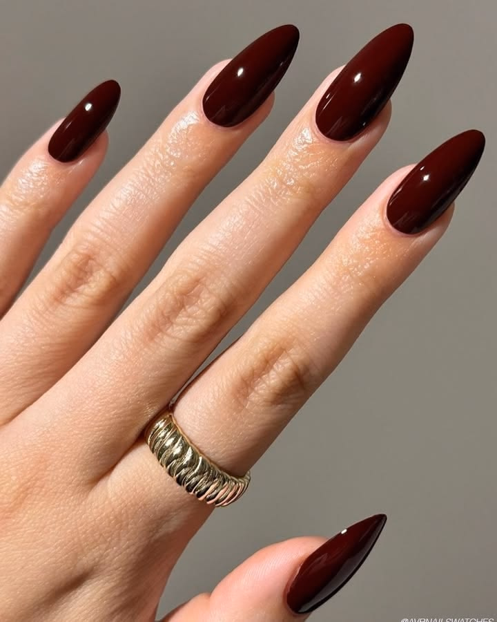 chocolate-cherry-red-almond-nails